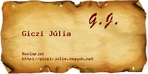 Giczi Júlia névjegykártya